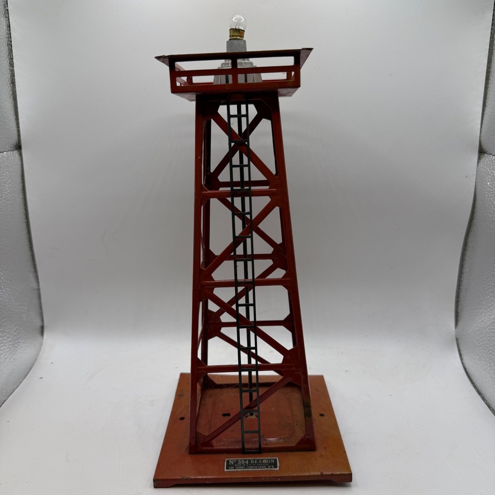 Lionel No 394 Beacon Tower O Gauge Red Metal Vintage Train Accessory Fair
